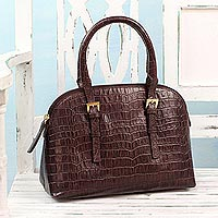 Leather handle handbag Cordovan Sophistication India