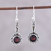 Garnet dangle earrings,