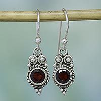 Garnet dangle earrings,