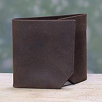 Men s leather wallet Chestnut Trifold India