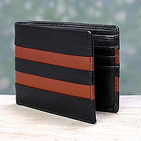Men s leather wallet Ebony Russet Pride India
