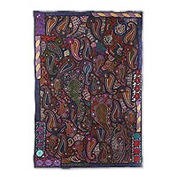 Patchwork wall hanging Serenity Midnight India