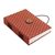 Handmade paper journal, 'Red Royal Elegance' - Indian Red Brocade Elastic-Close Journal with 100 Pages (image 2b) thumbail