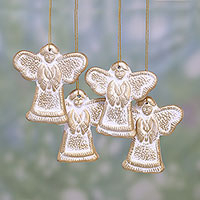 Ceramic ornaments Holy Messengers set of 4 India
