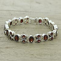 Garnet link bracelet, 'Sweet Glam'
