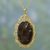 Gold plated seraphinite pendant necklace, 'Earthen Reflection' - Handmade Brown Seraphinite Pendant Necklace from India thumbail