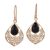 Gold plated onyx dangle earrings, 'Garden of the Night' - Black Onyx and Cubic Zirconia Dangle Earrings from India (image 2a) thumbail