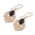 Gold plated onyx dangle earrings, 'Garden of the Night' - Black Onyx and Cubic Zirconia Dangle Earrings from India (image 2c) thumbail