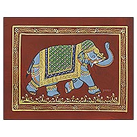 Miniature painting Russet Majestic Elephant India