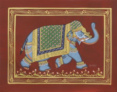 Miniature painting, Russet Majestic Elephant