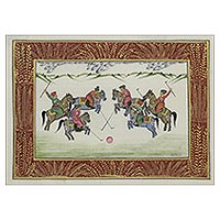 Miniature painting Polo in the Snow India