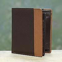 Men s leather wallet Symphony in Chocolate and Sepia India