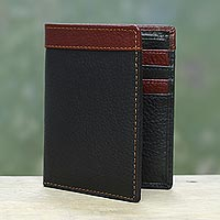 Men s leather wallet Natural Harmony in Black India