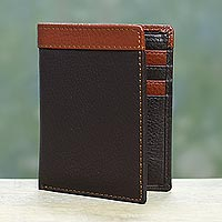 Men s leather wallet Espresso Sienna Harmony India