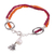 Multi-gemstone beaded bracelet, 'Lotus Fire' - Carnelian Ruby and Cultured Pearl Bracelet from India (image 2c) thumbail