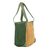 Cotton tote handbag, 'Sunset Cruise II' - Leather Accent Olive Green Cotton Tote Handbag from India (image 2b) thumbail