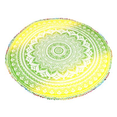 Cotton beach roundie, 'Sun Petals' - Cotton Beach Roundie in Spring Green and Daffodil from India