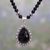 Onyx and cultured pearl pendant necklace, 'Magnificent Midnight' - Handcrafted Onyx and Cultured Pearl Beaded Pendant Necklace thumbail