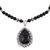 Onyx and cultured pearl pendant necklace, 'Magnificent Midnight' - Handcrafted Onyx and Cultured Pearl Beaded Pendant Necklace (image 2a) thumbail