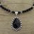 Onyx and cultured pearl pendant necklace, 'Magnificent Midnight' - Handcrafted Onyx and Cultured Pearl Beaded Pendant Necklace (image 2b) thumbail