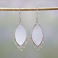 Chalcedony dangle earrings, 'Heavenly Bliss' - Chalcedony and Sterling Silver Dangle Earrings from India