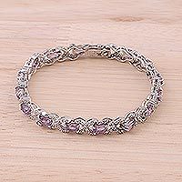 Amethyst tennis-style bracelet,