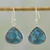 Sterling silver dangle earrings, 'Dancing Soul' - Sterling Silver and Composite Turquoise Earrings from India (image 2) thumbail