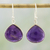 Amethyst dangle earrings, 'Dancing Soul' - Amethyst and Sterling Silver Dangle Earrings from India (image 2) thumbail