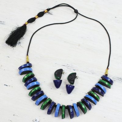 Ceramic jewelry set, Half-Moon Harmony