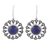 Lapis lazuli dangle earrings, 'Glistening Blossoms' - Lapis Lazuli and Sterling Silver Dangle Earrings from India (image 2a) thumbail