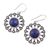 Lapis lazuli dangle earrings, 'Glistening Blossoms' - Lapis Lazuli and Sterling Silver Dangle Earrings from India (image 2c) thumbail