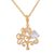 Gold plated blue topaz pendant necklace, 'Golden Tree' - Gold Plated Blue Topaz Tree Pendant Necklace from India (image 2a) thumbail
