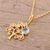Gold plated blue topaz pendant necklace, 'Golden Tree' - Gold Plated Blue Topaz Tree Pendant Necklace from India (image 2b) thumbail