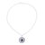 Lapis lazuli pendant necklace 'Glistening Blossom' - Lapis Lazuli and Cubic Zirconia Flower Pendant Necklace (image 2c) thumbail