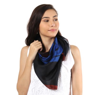 Hand painted silk scarf, Majestic Rose