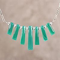 Onyx waterfall necklace,