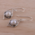 Cultured pearl dangle earrings, 'Intricate Twirl' - Indian Cultured Pearl and Sterling Silver Dangle Earrings (image 2c) thumbail
