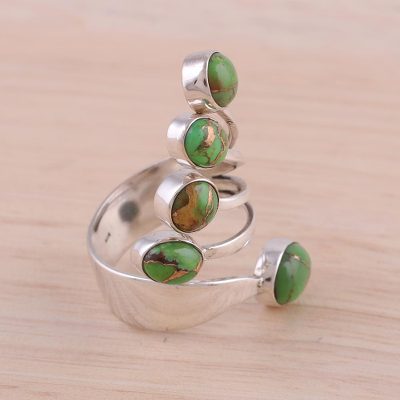 Sterling Silver Wrap Ring with Green Composite Turquoise