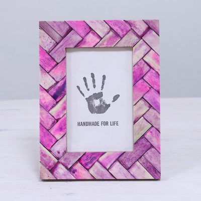 Bone photo frame, Pink Window (4x6)