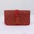 Brocade jewelry roll, 'Flowery Magic in Crimson' - Floral Motif Jewelry Roll in Crimson from India thumbail