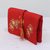 Jewelry roll, 'Floral Brilliance' - Beaded Floral Jewelry Roll in Crimson from India (image 2b) thumbail