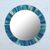 Wood wall mirror, 'Blue Radiance' - Circular Blue Mango Wood Wall Mirror from India thumbail