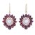 Gold plated garnet and cultured pearl dangle earrings, 'Gleaming Suns' - Gold Plated Garnet and Pearl Dangle Earrings from India (image 2a) thumbail