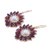 Gold plated garnet and cultured pearl dangle earrings, 'Gleaming Suns' - Gold Plated Garnet and Pearl Dangle Earrings from India (image 2d) thumbail