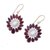 Gold plated garnet and cultured pearl dangle earrings, 'Gleaming Suns' - Gold Plated Garnet and Pearl Dangle Earrings from India (image 2e) thumbail