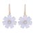 Gold plated rainbow moonstone and aquamarine dangle earrings, 'Teardrop Flowers' - Gold Plated Rainbow Moonstone Dangle Earrings from India (image 2a) thumbail
