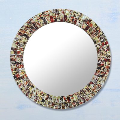 Glass mosaic wall mirror, Midnight Glamour