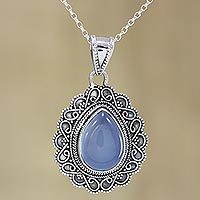 Chalcedony pendant necklace,