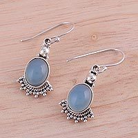 Chalcedony dangle earrings,