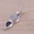 Amethyst and rainbow moonstone pendant necklace, 'Eternal Drop' - Amethyst and Rainbow Moonstone Pendant Necklace from India (image 2b) thumbail